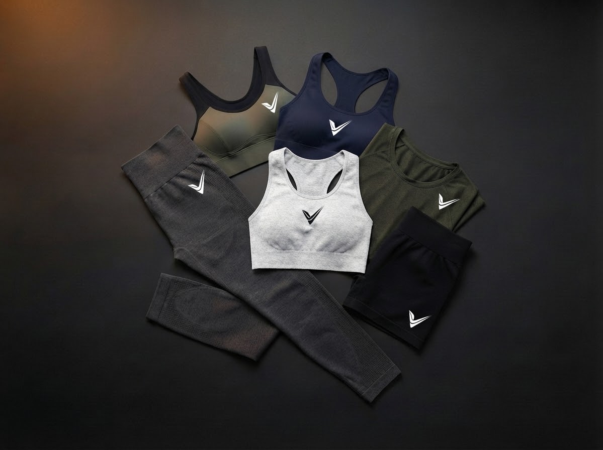 Seamless activewear and sportswear on display